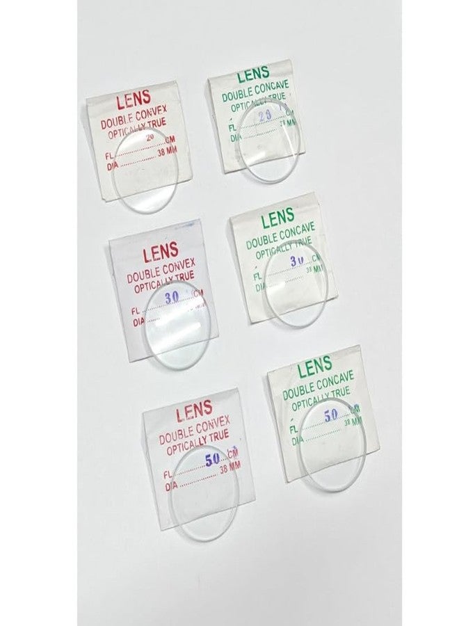 ESPTRONICS 38mm Convex and Concave Lenses Focal Length 20,30 and 50cm for Experiment Optical Physics kit for Science Lab - Image 2